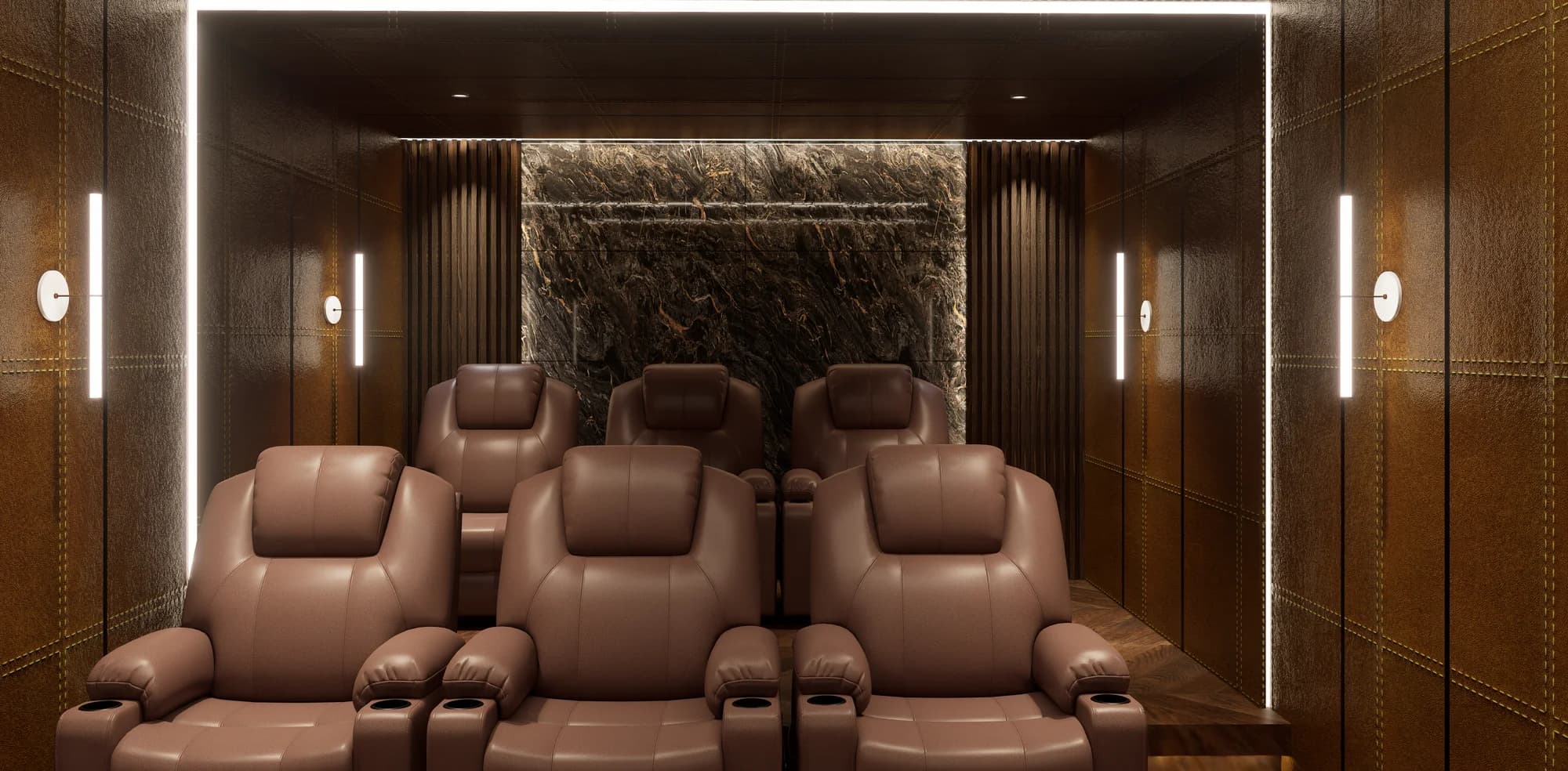 Private cinema with leather recliners